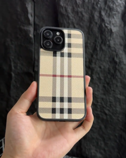 巴寶莉皮質磨砂手機殼